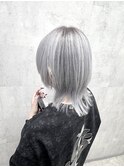シルバーグレー×ウルフカット