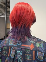 リベロ 柏(Libero)&nbsp;赤×紫  のウルフカット