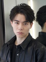 エイド 本店(aid) 束感ショートアップバング黒髪ビジネスリバースコンマバング