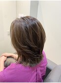白髪ぼかし全体ハイライトカラー