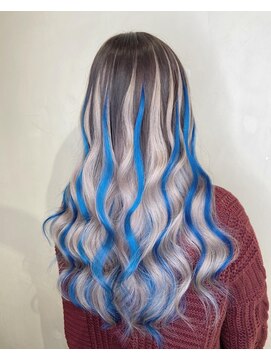 ラピス 渋谷本店(Lapis) 【Lapis渋谷 荒木】シルバーグラデーション&ブルーメッシュ