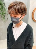 マッシュショート、ニュアンスパーマ、耳かけショート、クセ風