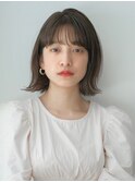 暗髪×ロブ×シースルーバング×オーガニックヘア