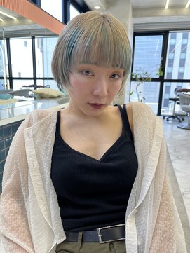 ロンドルーチェ 心斎橋(Lond luce) ダークアッシュ/ミディアムレイヤーカット［髪質改善/縮毛矯正］