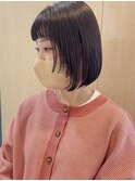 暗髪ミニボブ×顔まわりカット 草加