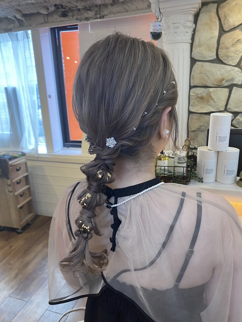 編みおろしアレンジ/結婚式アレンジ/江坂ヘアセット：L181294035