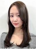 髪質改善 顔周りレイヤー チョコレートブラウン