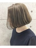 前下がりボブ×オリーブベージュ/20代/30代/40代