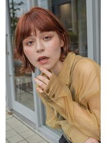 ヘアーラニッシュ 船橋店(hair Lanish)&nbsp;アプリコットオレンジ/外国人風おしゃれボブ