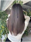 艶髪質改善ケアブリーチ韓国風酸性ストレート顔まわり前髪大人