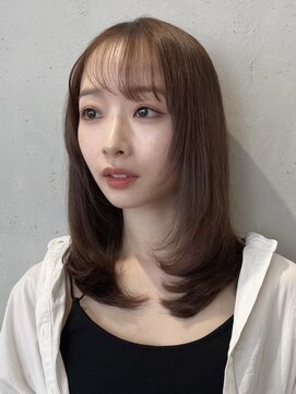 ノイ(noi) 顔周りレイヤーカットグレージュカラーくびれボブベージュカラー