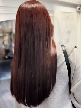 ラレイ ハラジュク(Lalei harajuku) 【白石】ブリーチなしチェリーレッド赤髪暖色艶カラー原宿