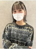 インナーカラー/ボブ/切りっぱなし/ぱつっとボブ/オシャレ/滋賀