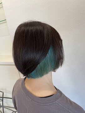 リー 甲子園(Lee) インナーカラー×ターコイズブルー