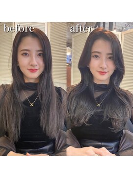 アリスバイアフロート 自由が丘(ALICe by AFLOAT) 大人可愛いくびれヘアbefore after