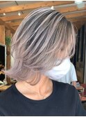 ミルクティーベージュダブルカラーインナーカラーケアブリーチ