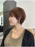 大人ラフウェーブ20代30代40代ボブブラウンスウィングショート