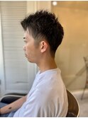 MEN’S HAIR カルマパーマダークアッシュベリーショート