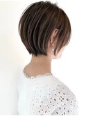 ショートボブグレージュハイライトレイヤーカット髪質改善