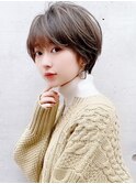 大人可愛い前髪ありのひし形マッシュショートパーマ20代30代