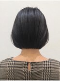 Say.ひし形ボブレイヤーアッシュブラック韓国ボブミニボブ表参道