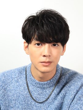 ネイビー(NAVY) スタイリング簡単サイドパート 束感 刈り上げマッシュ