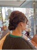 ヘアセット×三つ編みアップスタイル
