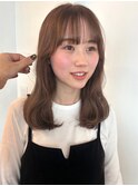ショコラブラウン　顔周りカット　小顔　艶髪　ブリーチなし