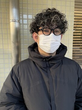 ヨハク メンズ 大阪梅田中崎町(yohaku メンズ) プードルパーマ×ハイライト×メンズカット