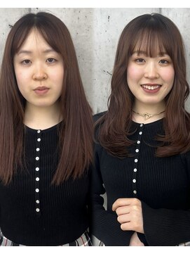 ビューブルー 亀戸錦糸町(VIEW BLUE) 美髪カールピンクブラウンヘアメイクセミディ似合わせ前髪