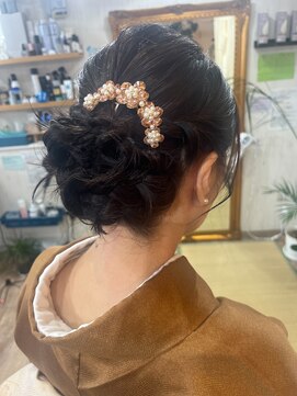 シニヨンヘア×訪問着