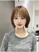 くびレイヤーボブルフネビージュ小顔ワンレンこなれミディ