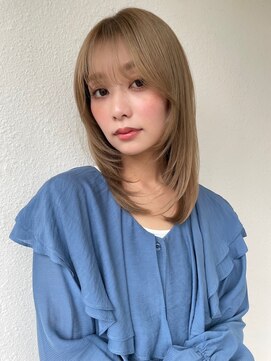カバーヘア ブリス 戸田公園西口店(COVER HAIR bliss) ミディアムレイヤーカット×ハイトーンベージュｐ戸田公園