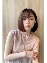 ヌイ 横浜(nui)&nbsp;前下がりシースルーボブ_毛先パーマことりベージュ