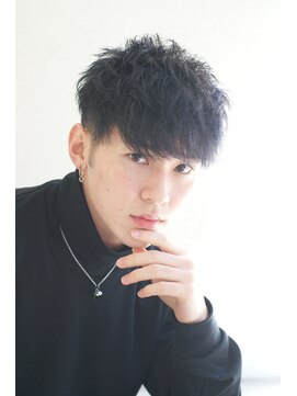 ゴスタッグ(gostag.) ツーブロックネープレス刈り上げショートブルーブラック