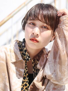 テトヘアー(teto hair) マッシュショート、アッシュブラウン、シースルーバング