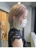 ホワイトグレージュ×ペールベージュ×セクションカラー