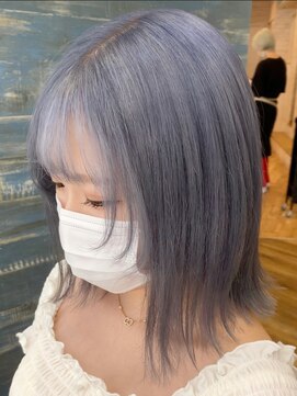 ヘアサロン ドット トウキョウ カラー 町田店(hair salon dot. tokyo color) [@mnmi__0123] ブルーグレー [町田]セクションカラー/外ハネボブ