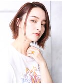 大人可愛い小顔美髪ツヤ髪くすみブラウン前髪なしショートA2