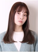 似合わせカット前髪パーマグレーベージュレイヤーロング1106