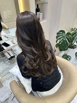 プアメリア 名古屋(Puamelia) ブリーチなし透明感カラー/赤み消し/オリーブグレージュ