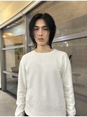 =メンズボブ/ダークアッシュ/ニュアンスパーマ/メンズウルフ