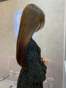 ロール 博多(Role) ブリーチなしチェリーブラウン髪質改善縮毛矯正酸性ストレート