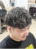 スパイラルパーマ×ハイライトカラー/メンズパーマ/ 弘前市