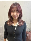 【TALO】ボルドーカラーとミディアムレイヤーカット