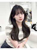 韓国ヘア　レイヤー　顔まわり