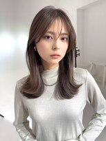 アース コアフュールボーテ 上田店(EARTH coiffure beaute)&nbsp;ナチュラルベージュ_ヨシンモリ_顔周りレイヤー_レイヤーカット