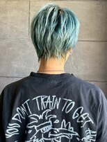 ディスコネクト(DISCO-N-NECT)&nbsp;ハイトーン ツーブロック ダブルカラー ブルー　アッシュ