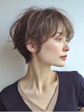 ハーツ(Heart's) 似合わせショートボブ白髪ぼかし脱白髪染め40代50代60代♪