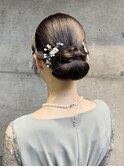 ヘアセット/ヘアアレンジ/タイトシニヨン/お呼ばれヘア